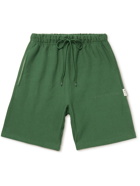 Abc. 123. - Straight-Leg Webbing-Trimmed Logo-Embroidered Cotton-Blend Jersey Drawstring Shorts - Green