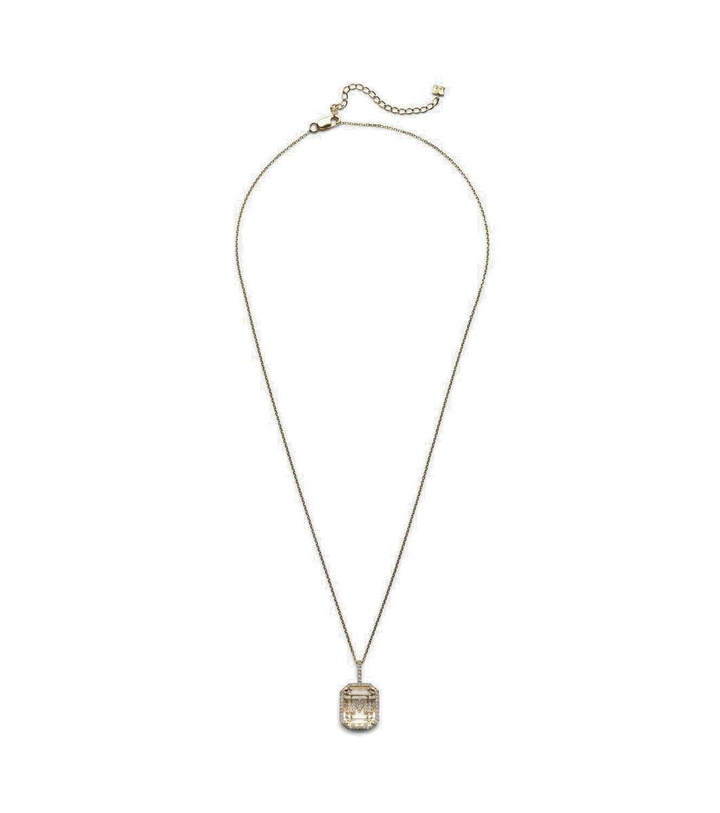 Photo: Mateo 14kt gold necklace with quartz and diamonds