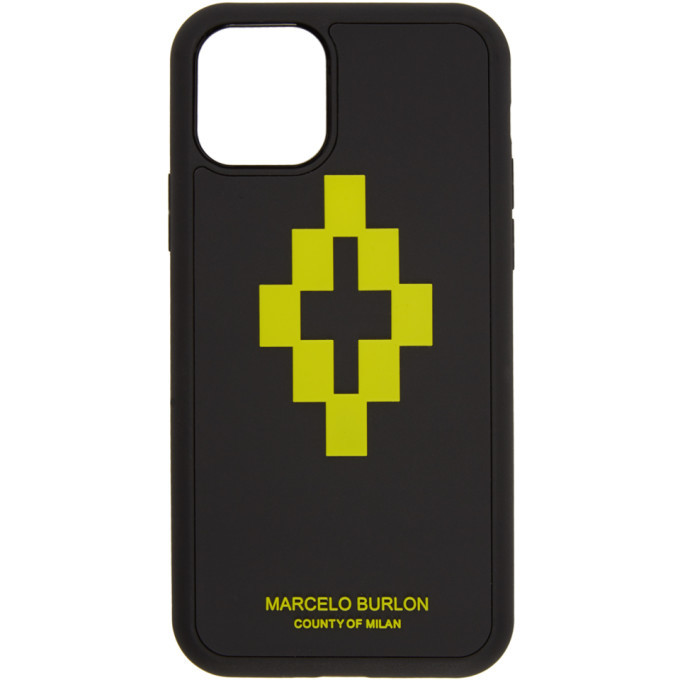 Photo: Marcelo Burlon County of Milan Black and Lime 3D Cross iPhone 11 Case