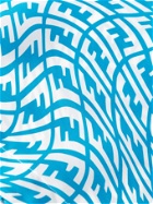 FENDI - Logo-Print Silk-Twill Shirt - Blue