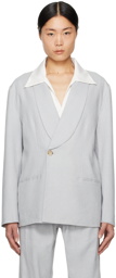 COMMAS Blue Shawl Collar Blazer