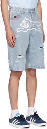 ICECREAM Blue Running Dog Denim Shorts