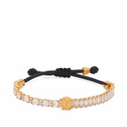Versace Women's Waxed Cotton Bracelet in Versace Gold/Crystal Black