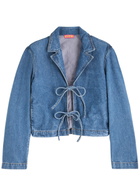 Kitri Cressida Tie-front Denim Blazer