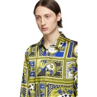 Versus Green and Multicolor Heritage Border Print Shirt