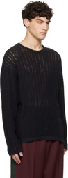 COMMAS Black Pointelle Knit Sweater