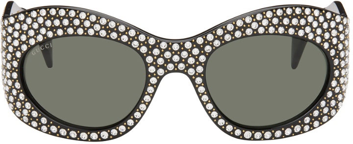 Photo: Gucci Black Wrapped Oval Sunglasses