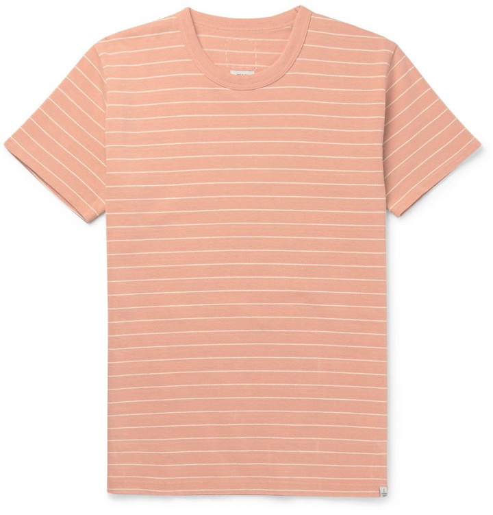 Photo: visvim - Slim-Fit Striped Cotton-Jersey T-Shirt - Coral