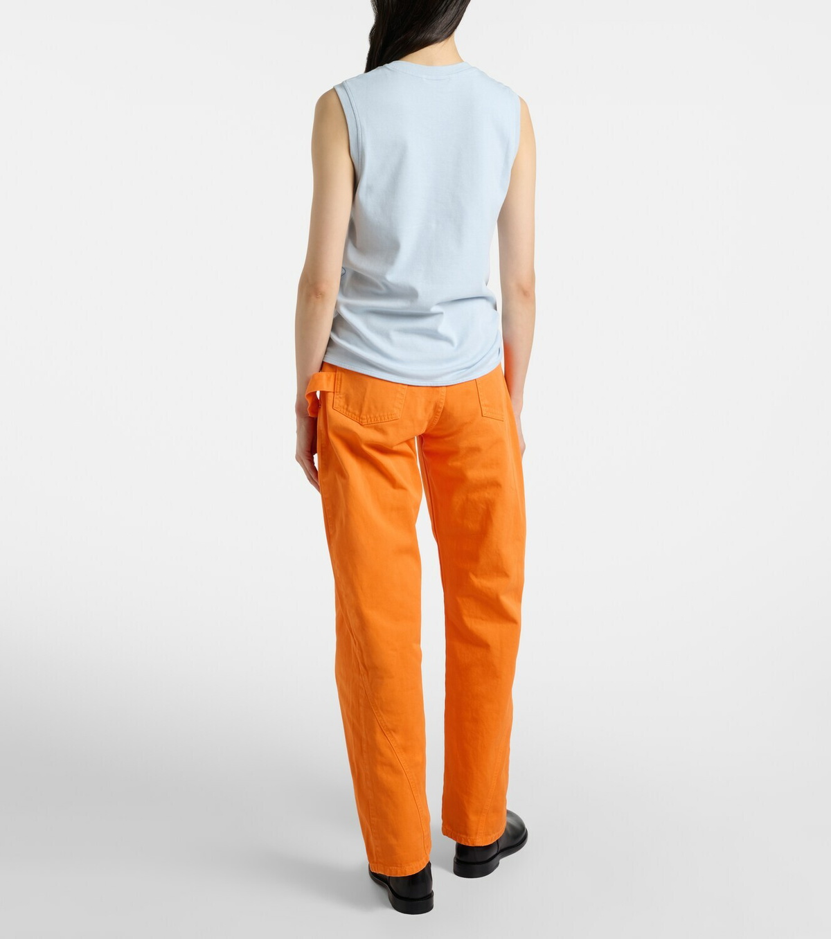 JW Anderson Embroidered high-rise straight jeans