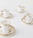 Polspotten Golden Finds set of 4 espresso cups and saucers by Jan Wolleswinkel