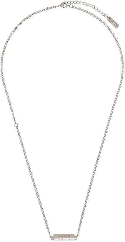 Photo: Solid Homme Silver 'Solid' Logo Chain Necklace