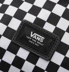 Vans - Logo-Appliquéd Leather-Trimmed Checkerboard Nylon Backpack - Black