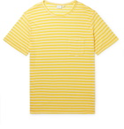 Onia - Chad Striped Linen-Blend T-Shirt - Yellow