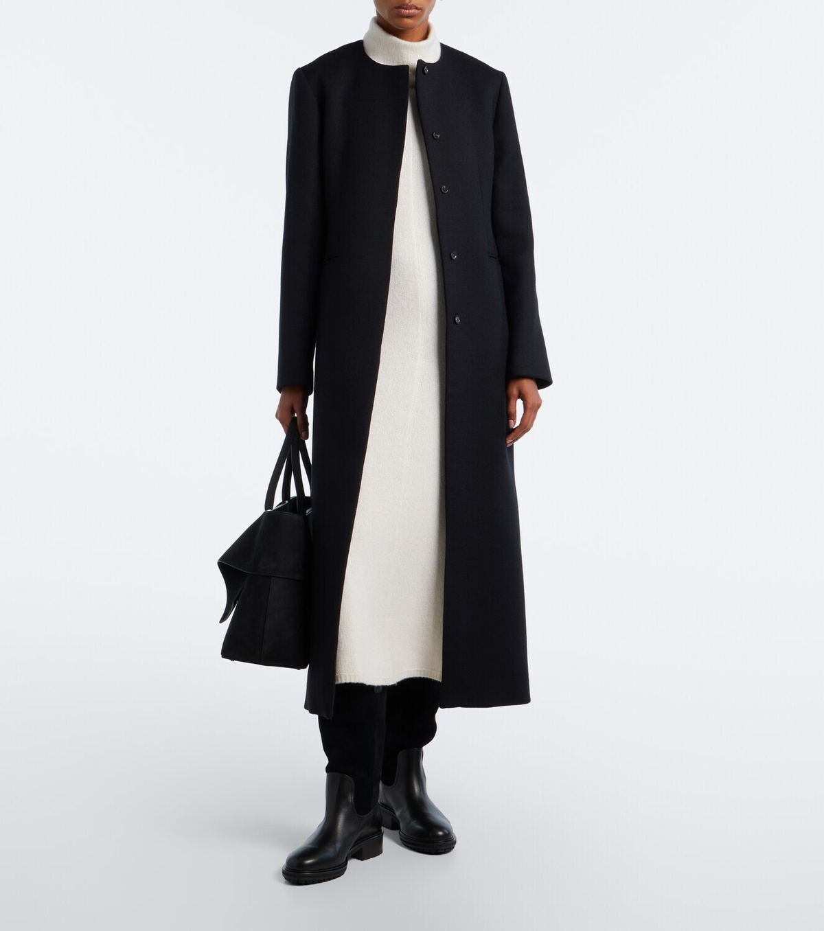 Aeyde Theo leather and suede knee-high boots