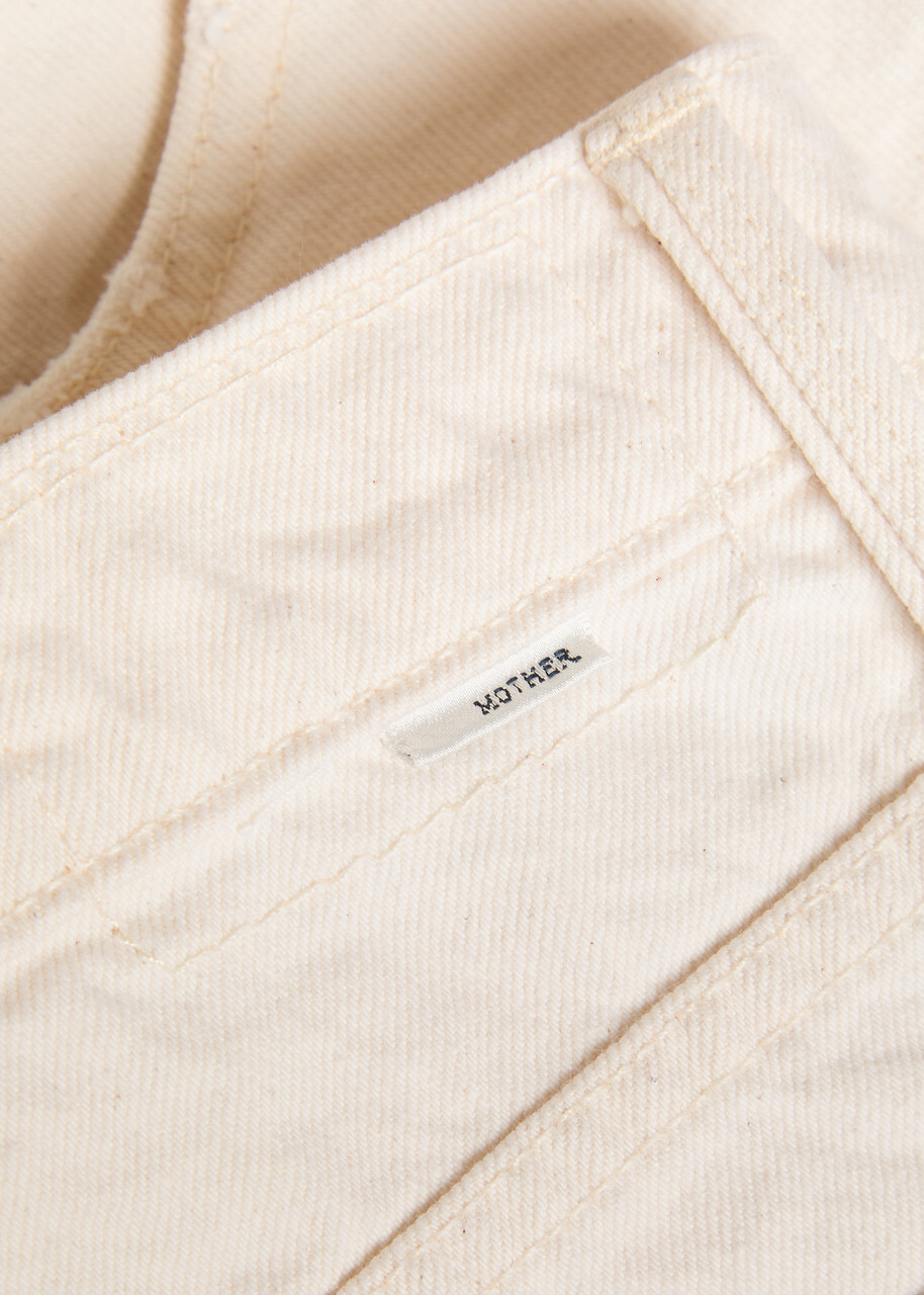 Mother The Dogdger Fray Denim Shorts White