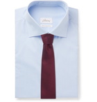 Brioni - Light-Blue Slim-Fit Checked Cotton Shirt - Blue