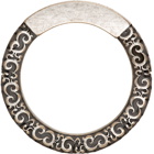 Maison Margiela Silver Textured Semi-Polished Ring