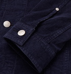 AMI - Garment-Dyed Stretch-Cotton Corduroy Jacket - Men - Midnight blue