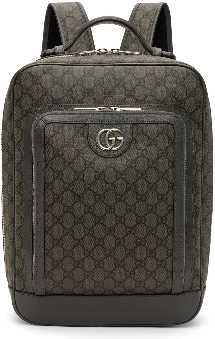 Gucci XXV Hollywood Backpack GG Supreme Wolf Print Brown/Black in Coated  Canvas with Bronze-tone - US