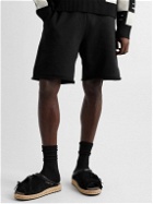 Aries - Temple Wide-Leg Logo-Print Cotton-Jersey Shorts - Black