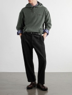 Neighborhood - Logo-Embroidered Garment-Dyed Cotton-Jersey Hoodie - Gray