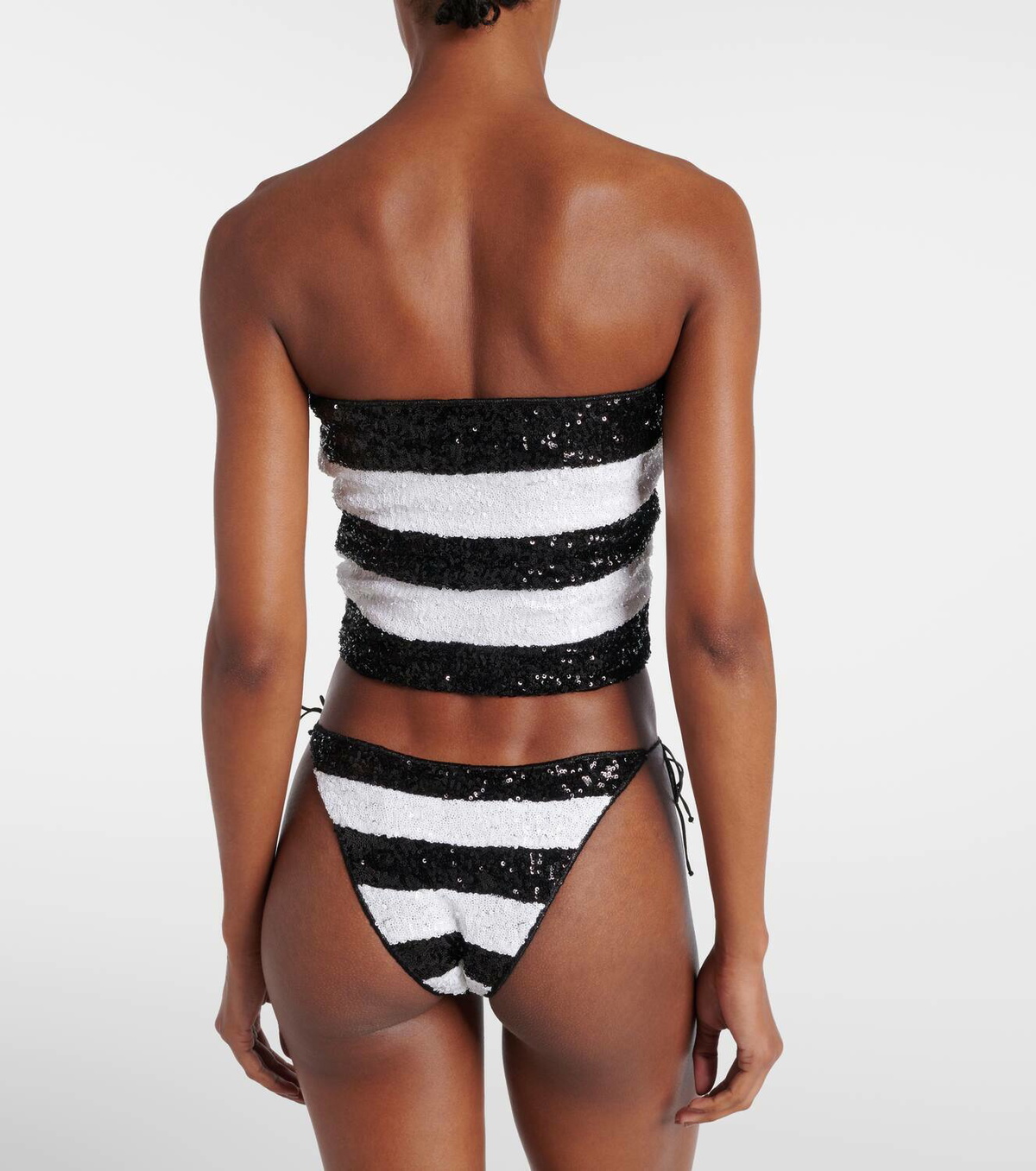 Oséree Striped sequined bikini