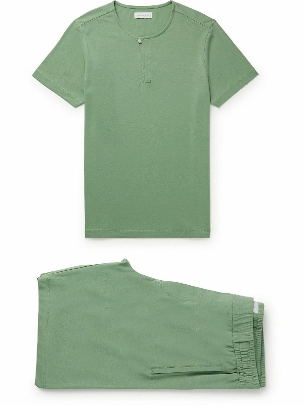Photo: Hamilton And Hare - Stretch Lyocell and Cotton-Blend Pyjama Set - Green