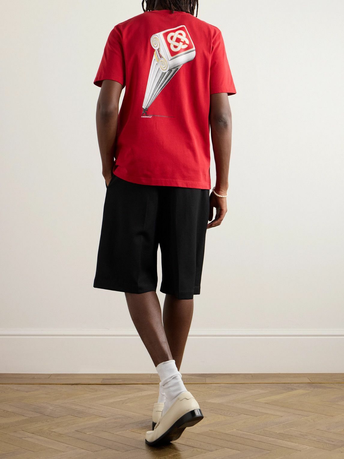 Tシャツ・カットソー Casablanca FW25 Casablanca Top Red (WPF25JTP028 01) Casablanca logo-print Organic Cotton T-shirt | Red | FARFETCH ID