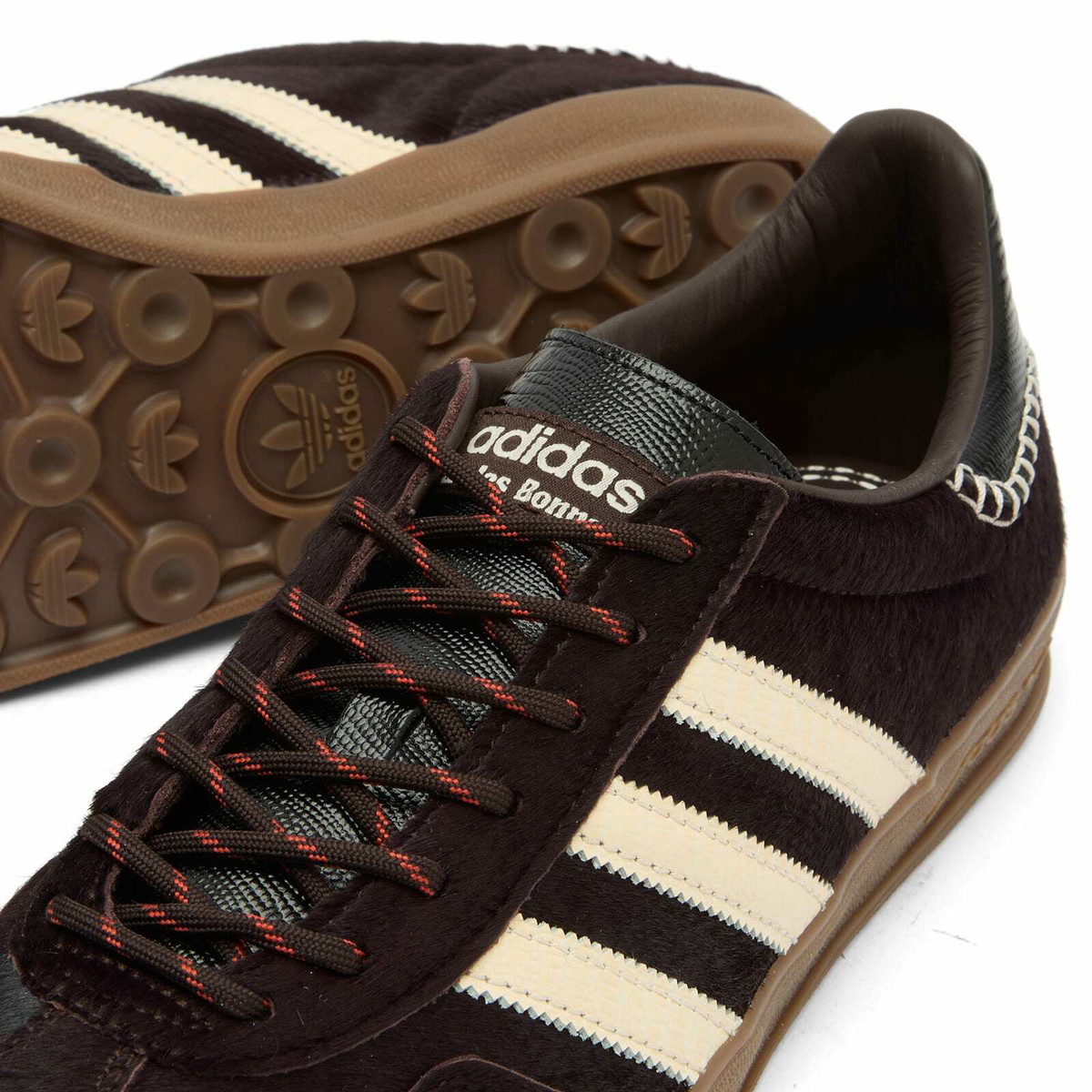 Adidas x Wales Bonner Gazelle Pony Sneaker in Aurora Coffee/Wonder White/Core Black