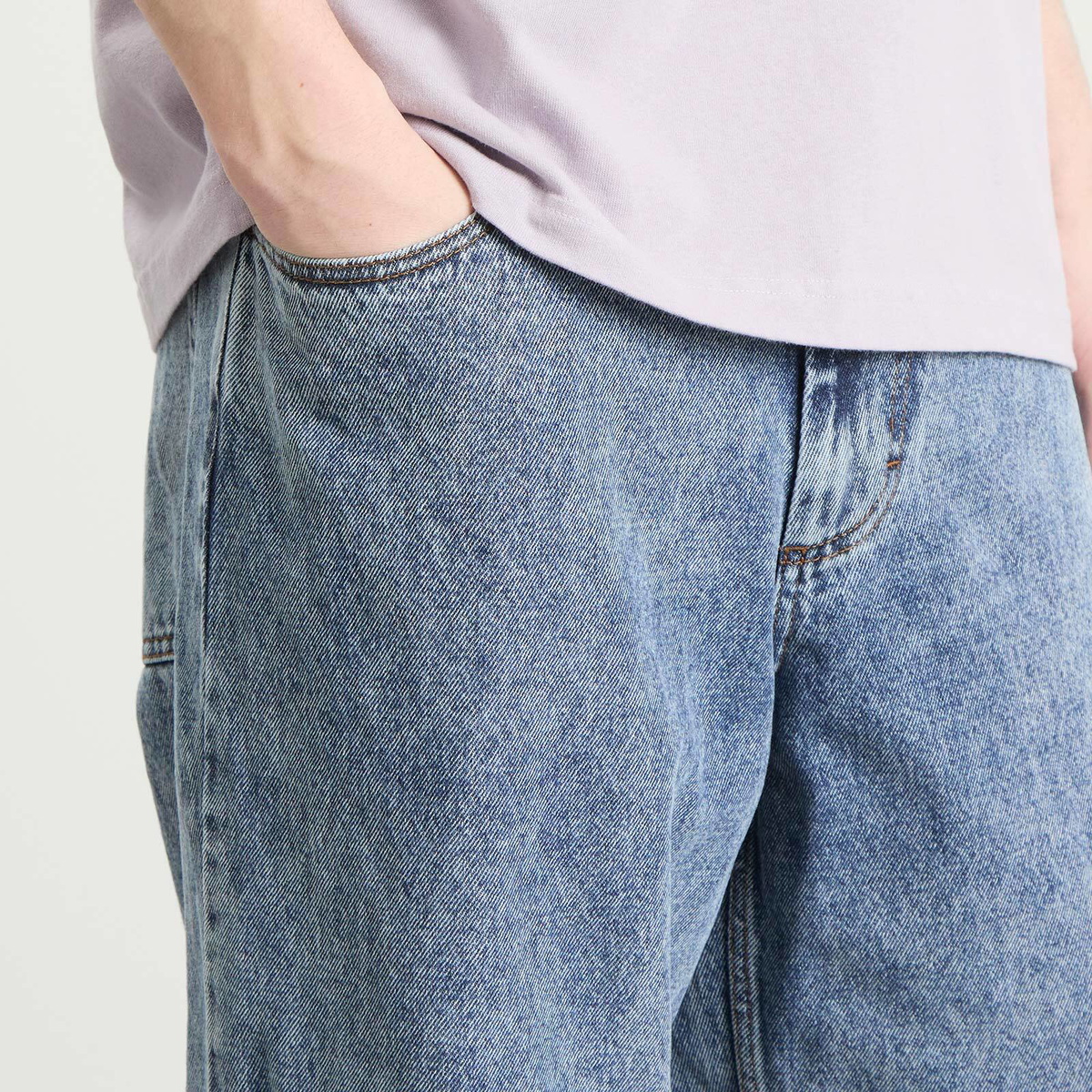 Polar Skate Co. Men's Big Boy Loose Tapered Jeans in Heavy Washed Blue