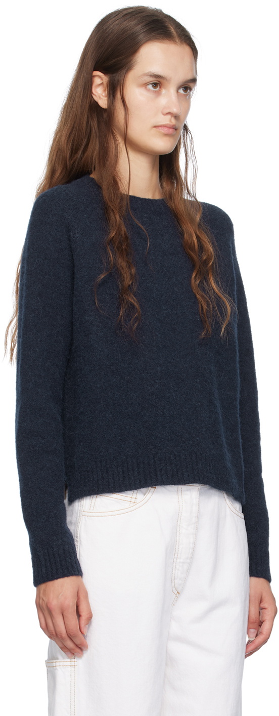 BOSS Navy Crewneck Stretch Sweater