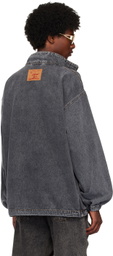 Y/Project Gray Pinched Logo Denim Jacket