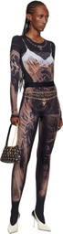 Marine Serre SSENSE Exclusive Black Wet Nuisette Printed Jersey Leggings