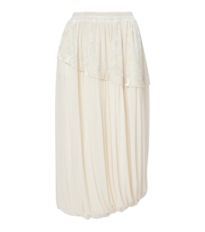 Photo: Xu Zhi Layered velvet-trimmed midi skirt