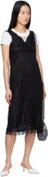 Anna Sui Black Combo Sleeveless Lace Midi Dress