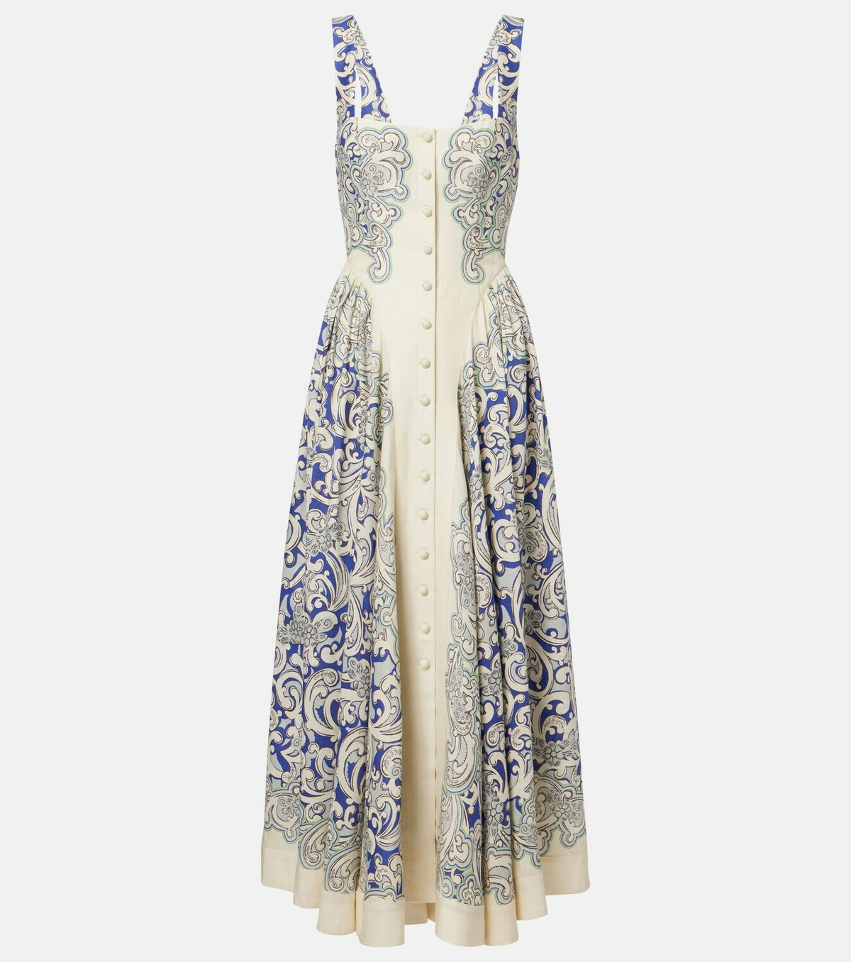 Alémais Printed linen-blend dress