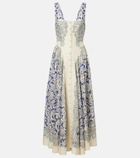 Alémais Printed linen-blend dress