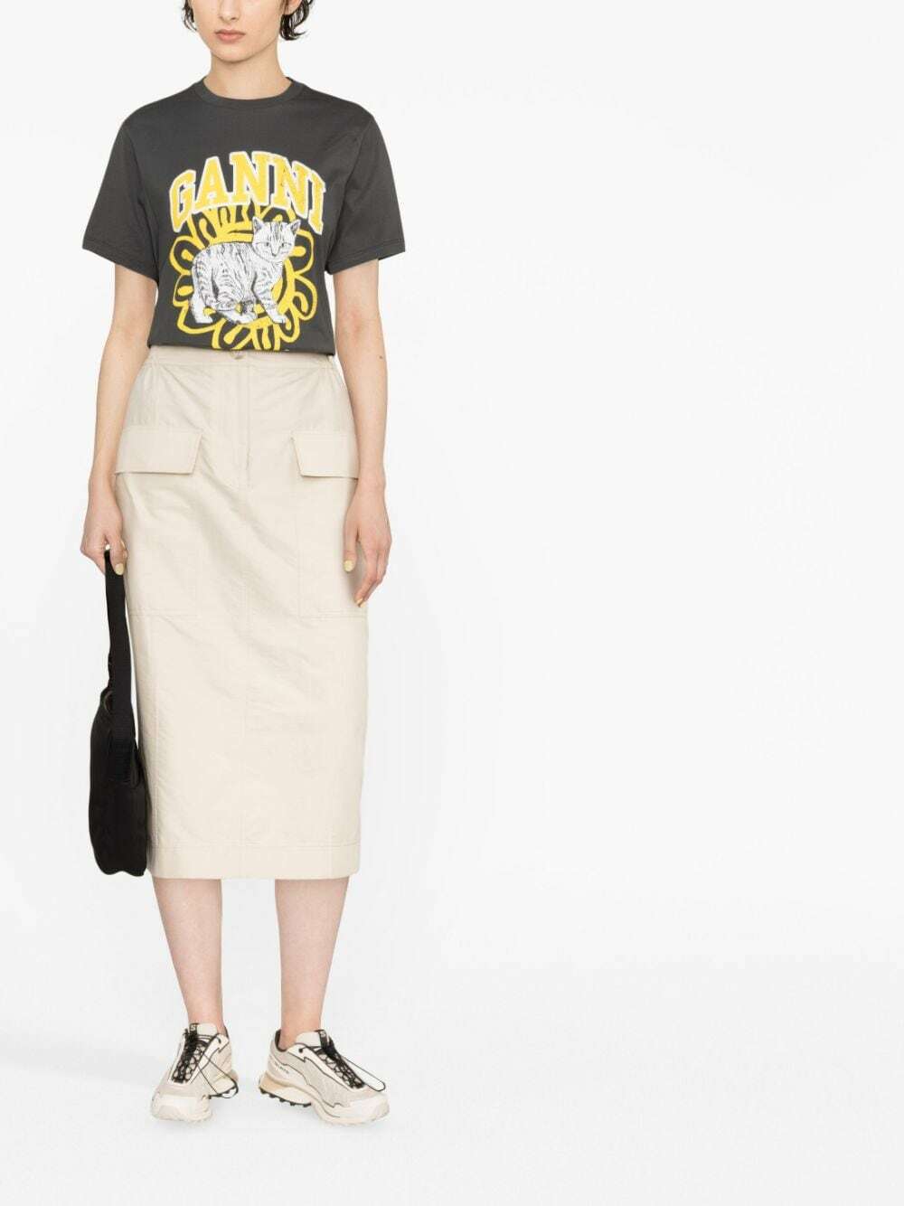 GANNI - Cat Print Organic Cotton T-shirt GANNI