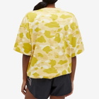 A Bathing Ape Women's Color Camo College T-Shirt Relax in Yellow