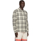 John Elliott Off-White Plaid Straight Hem Shirt