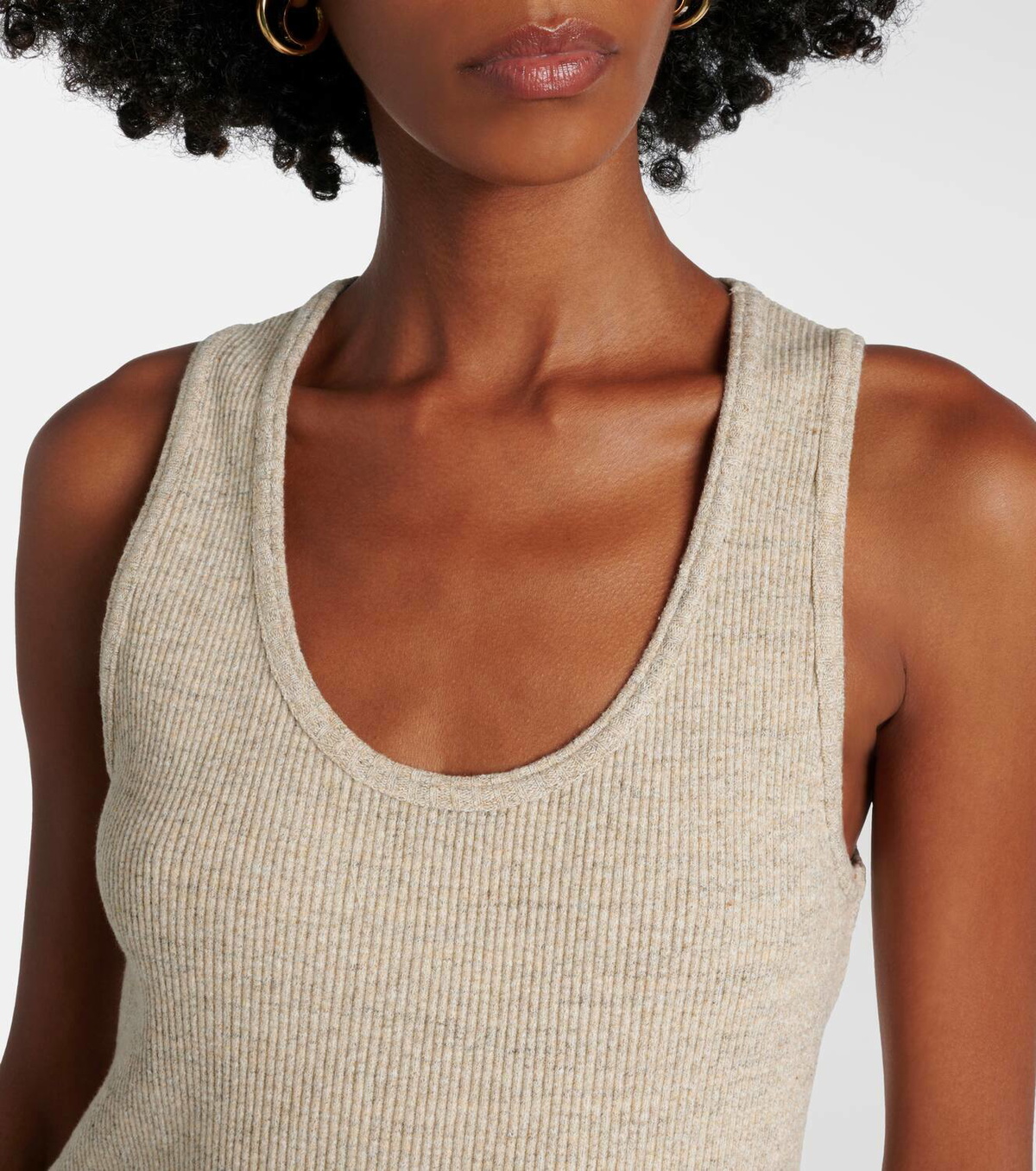 Bottega Veneta Ribbed-knit cotton jersey tank top