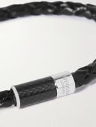 TATEOSSIAN - Woven Leather, Silver-Tone and Carbon Fibre Bracelet - Black