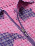 Stockholm Surfboard Club - Checked Bleached Cotton-Seersucker Overshirt - Purple