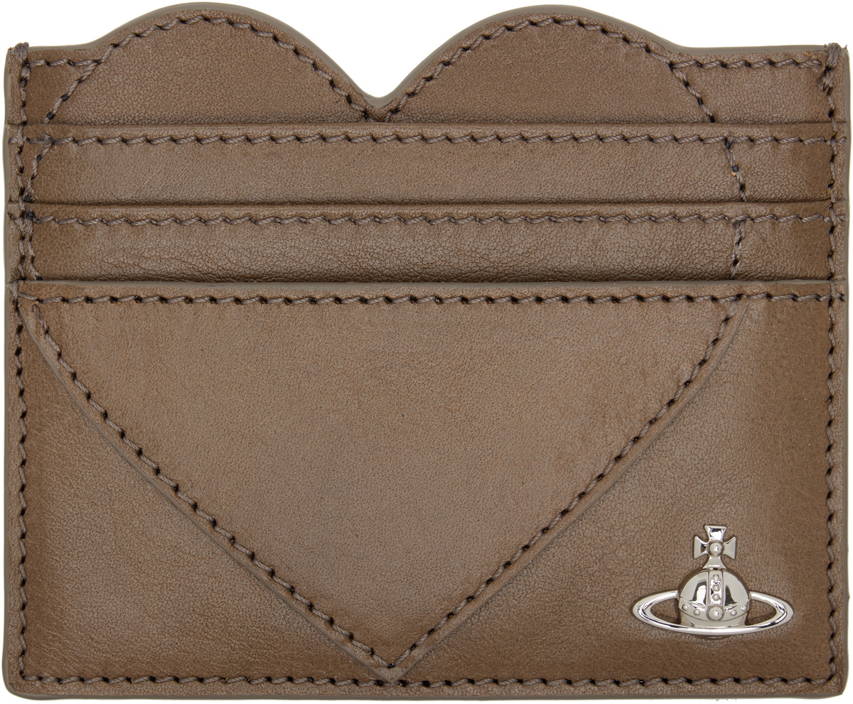 Vivienne Westwood Gray Distressed Zip Card Holder Vivienne Westwood