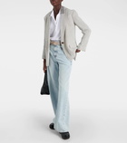 Brunello Cucinelli Oversized V-neck linen-blend blazer