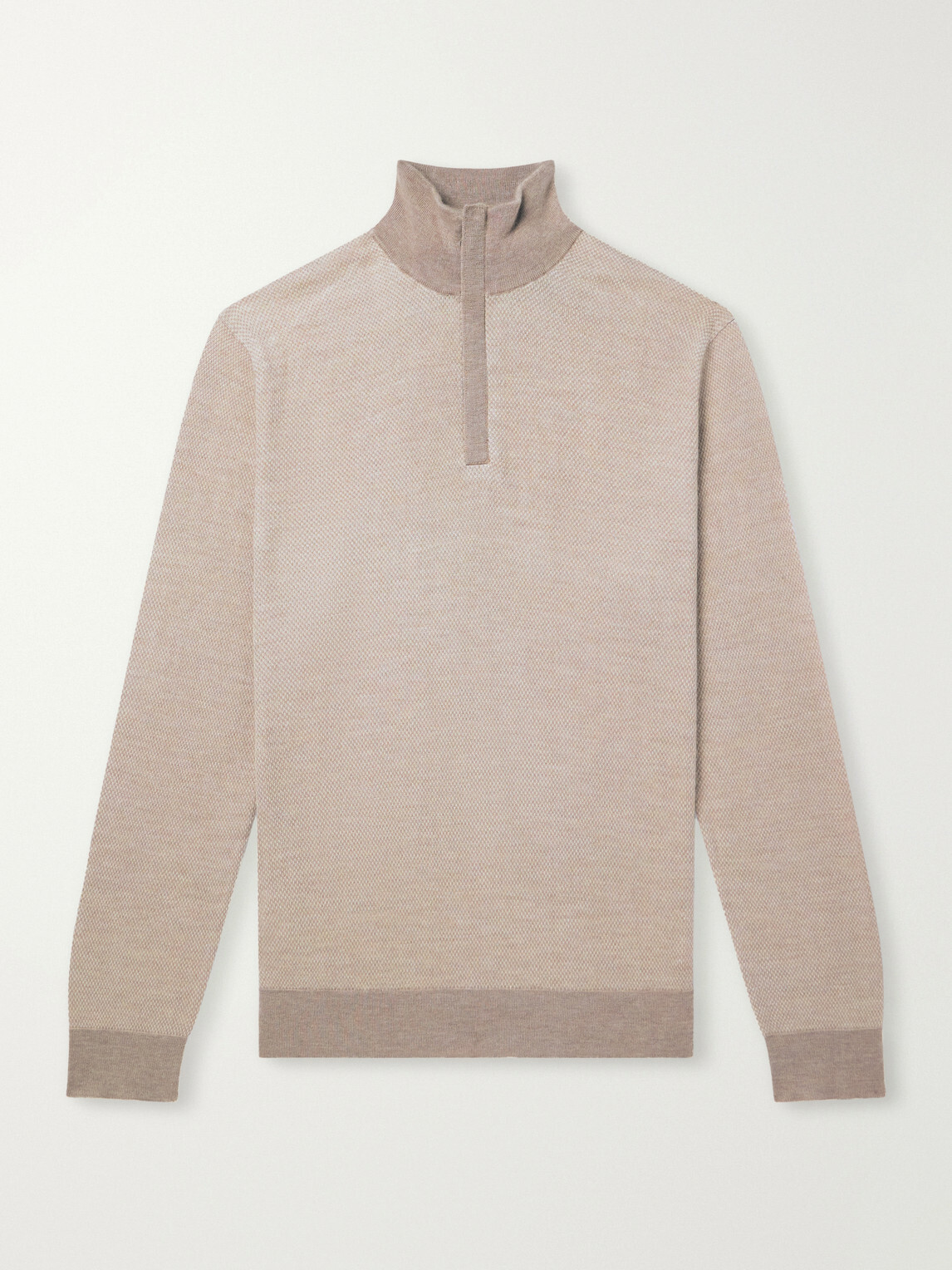 N.PEAL - Regent Cashmere and Silk-Blend Half Zip-Up Sweater - Brown