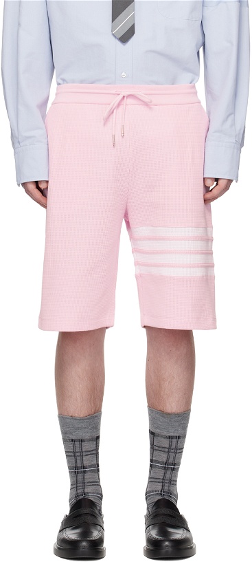 Photo: Thom Browne Pink 4-Bar Shorts