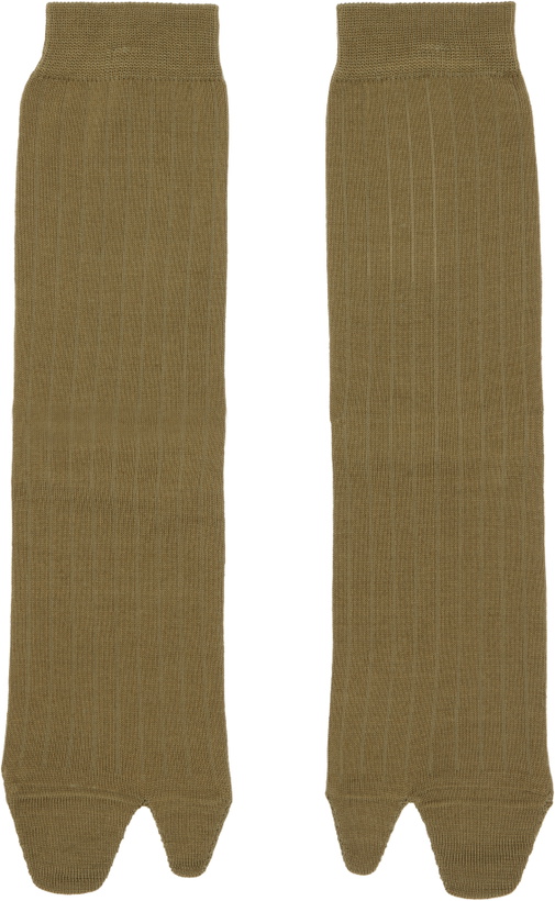 Photo: Maison Margiela Khaki Tabi Socks