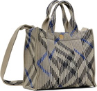 Burberry Beige Mini Check Knitted Tote