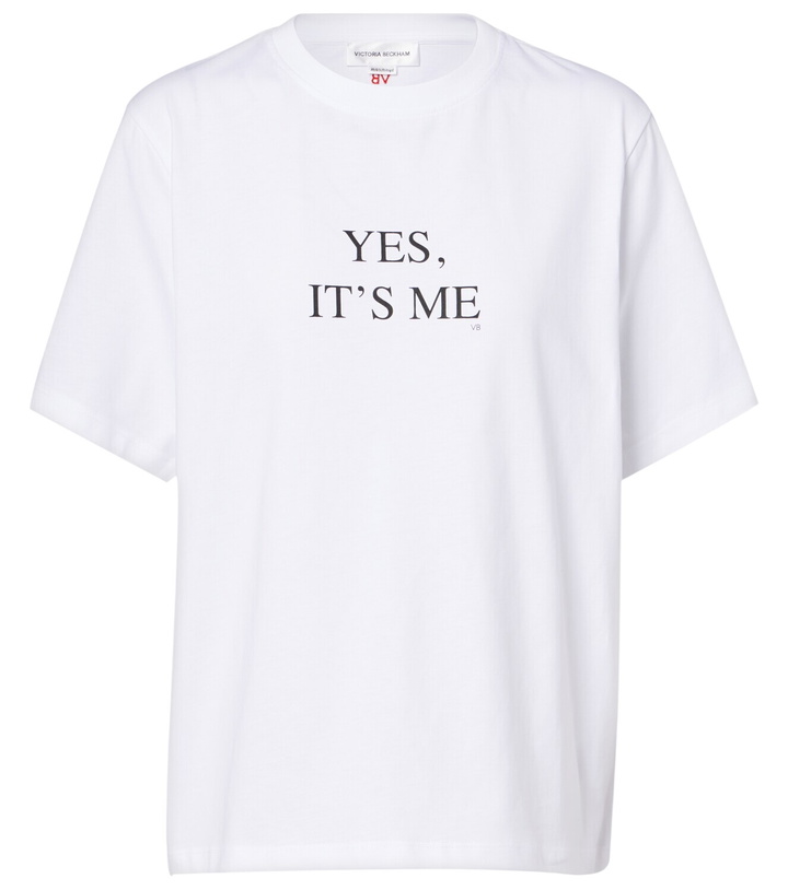 Photo: Victoria Beckham Slogan cotton jersey T-shirt